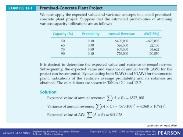EXAMPLE 12-1    Premixed-Concrete Plant Project