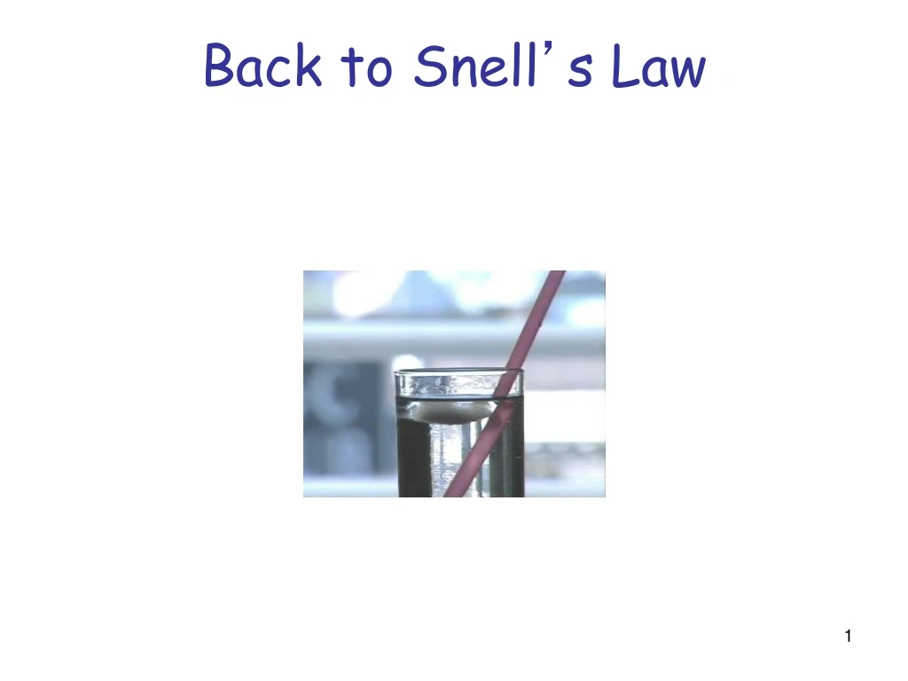 back to snell s law