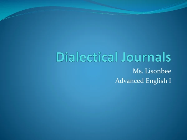 Dialectical Journals