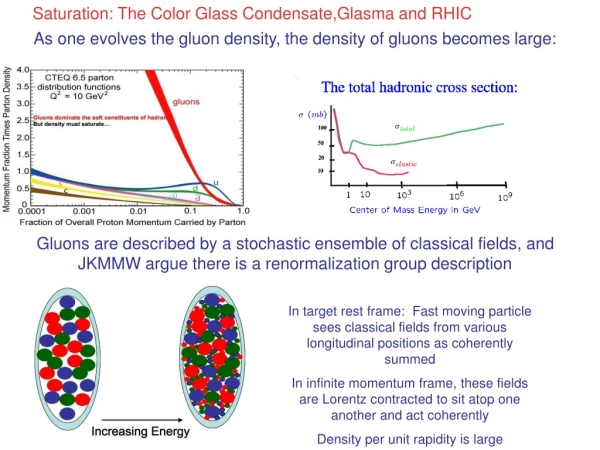 As one evolves the gluon density, the density of gluons becomes large: