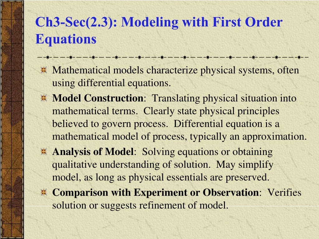 ch3 sec 2 3 modeling with first order equations