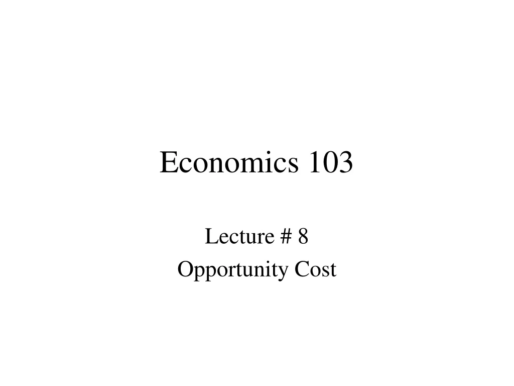 economics 103