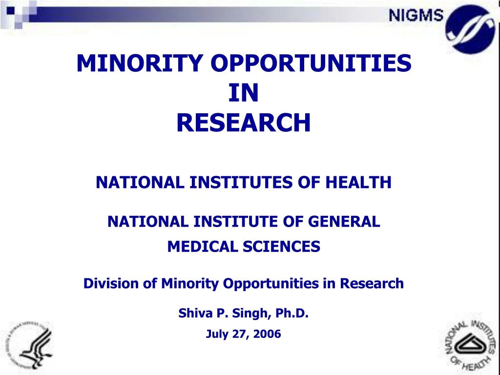 minority opportunities in research national