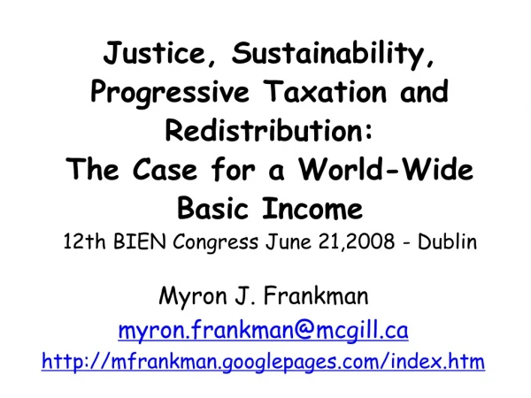 Myron J. Frankman myron.frankman@mcgill mfrankman.googlepages/index.htm