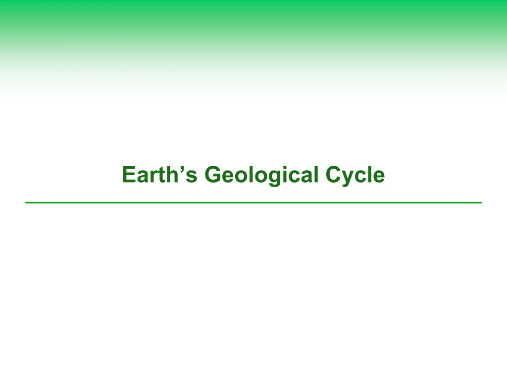 earth s geological cycle