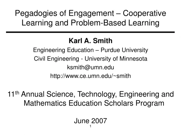 Pegadogies of Engagement – Cooperative Learning and Problem-Based Learning