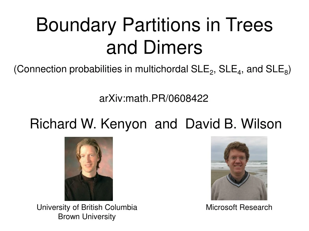 boundary partitions in trees and dimers