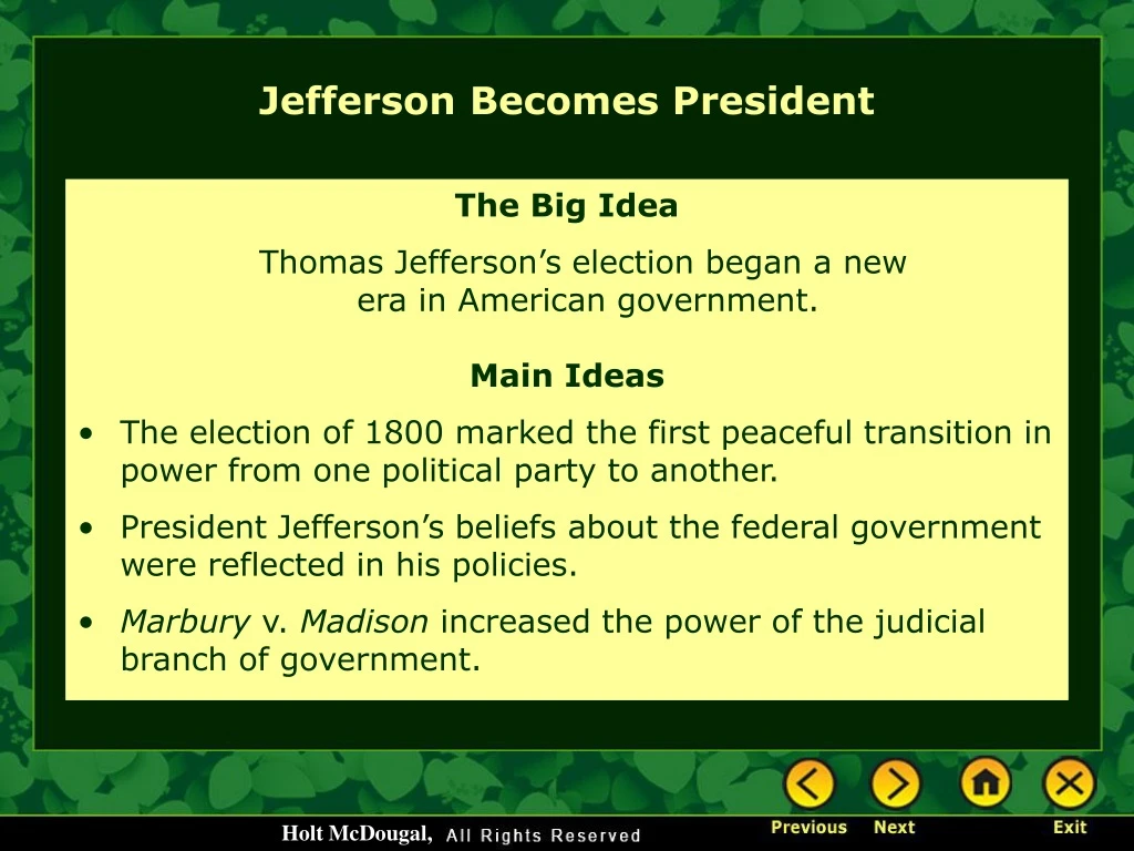 jefferson becomes president