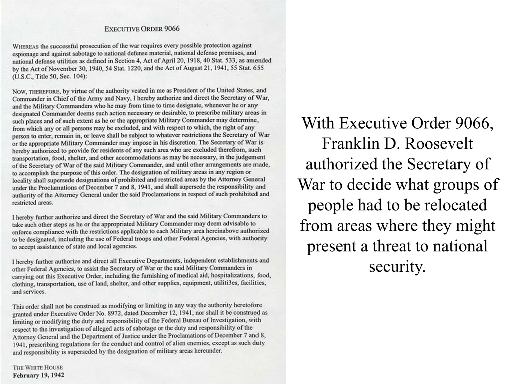 with executive order 9066 franklin d roosevelt