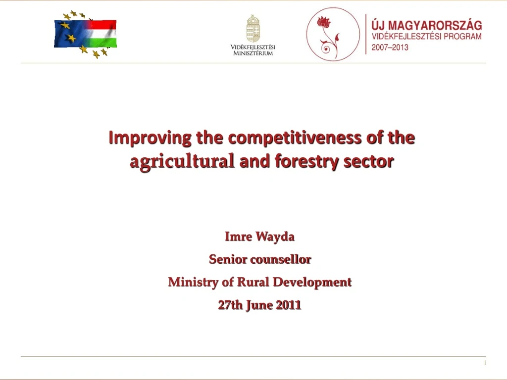 improving the competitiveness of the agricultural
