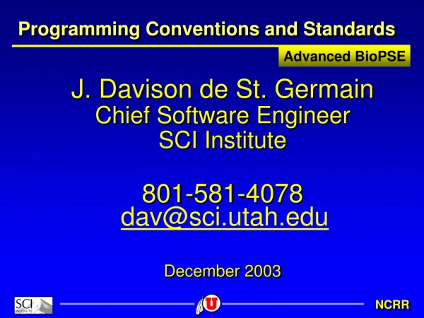 Programming Conventions and Standards