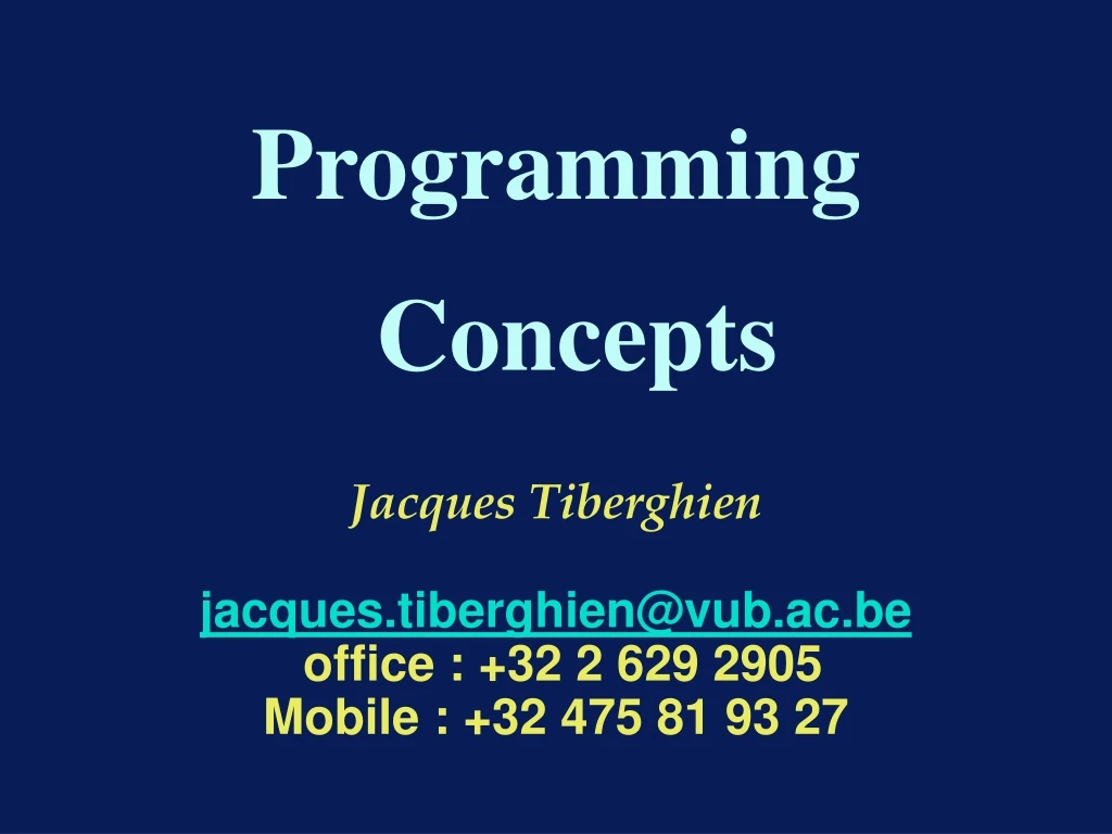 programming concepts