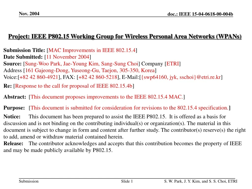 project ieee p802 15 working group for wireless