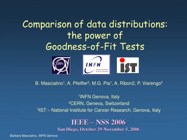 Comparison of data distributions:  the power of  Goodness-of-Fit Tests