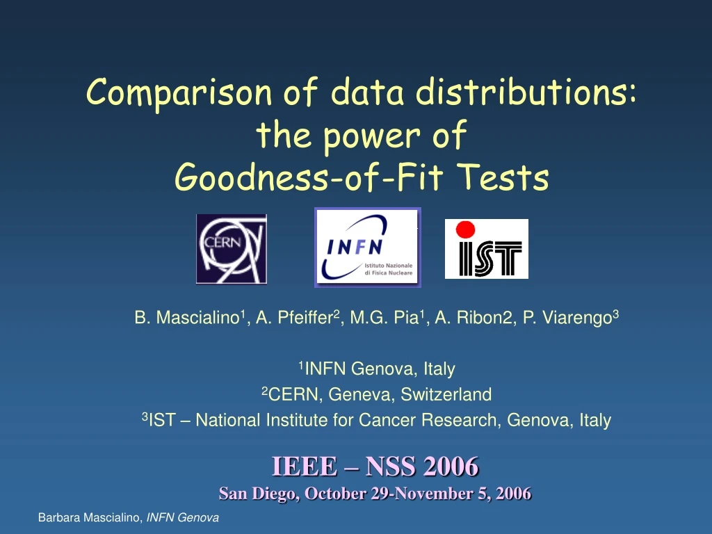comparison of data distributions the power of goodness of fit tests