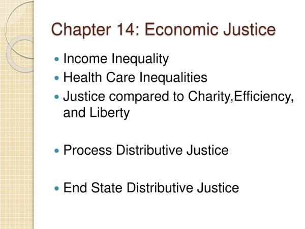 Chapter 14: Economic Justice