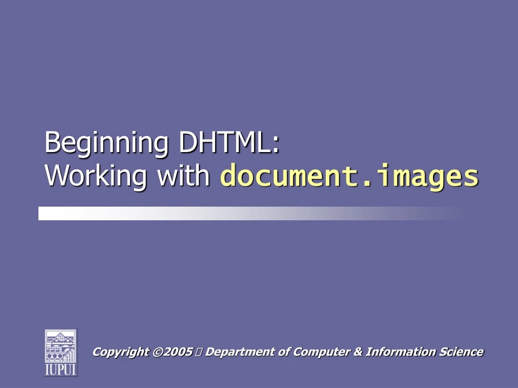 beginning dhtml working with document images