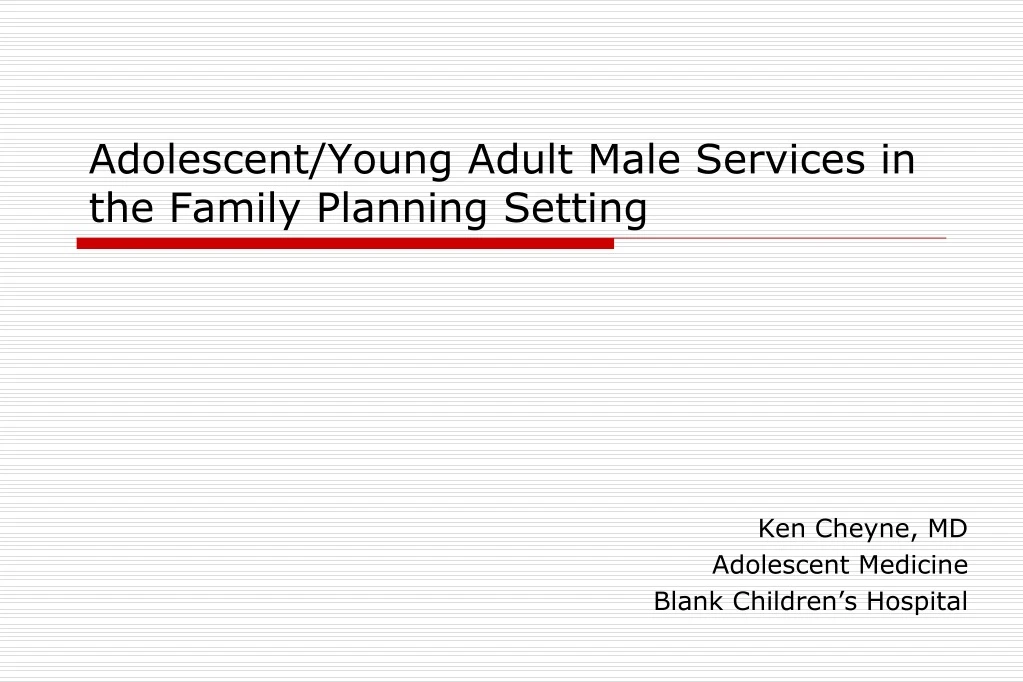 adolescent young adult male services in the family planning setting