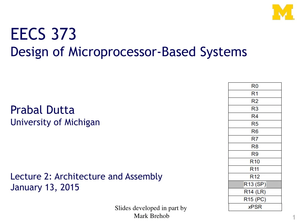 eecs 373 design of microprocessor based systems