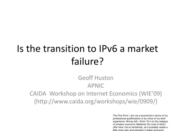 Is the transition to IPv6 a market failure?
