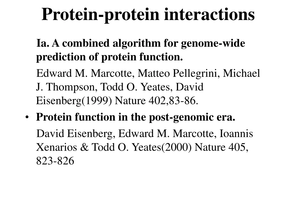 protein protein interactions