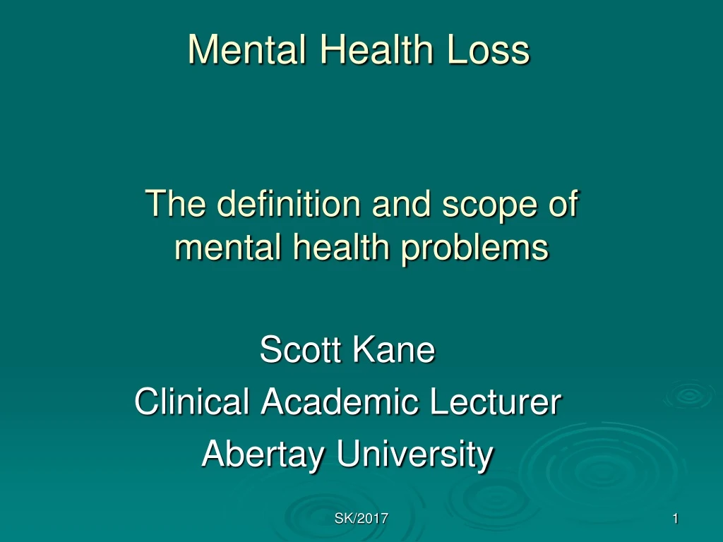 the definition and scope of mental health problems