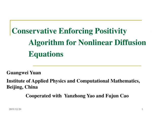 Conservative Enforcing Positivity Algorithm for Nonlinear Diffusion Equations