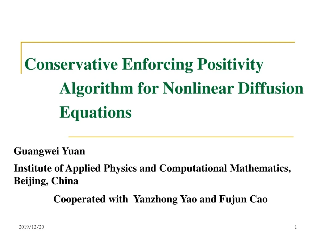 conservative enforcing positivity algorithm for nonlinear diffusion equations