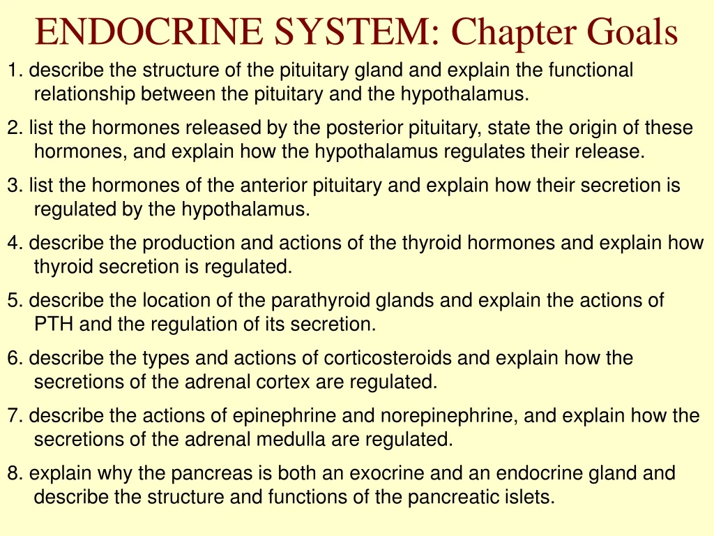 endocrine system chapter goals