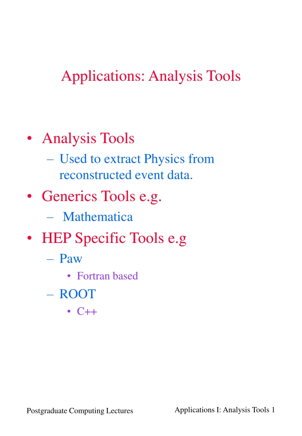 applications analysis tools