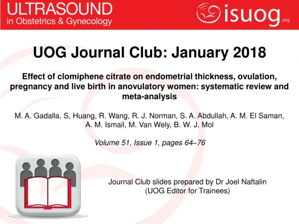 UOG Journal Club: January 2018