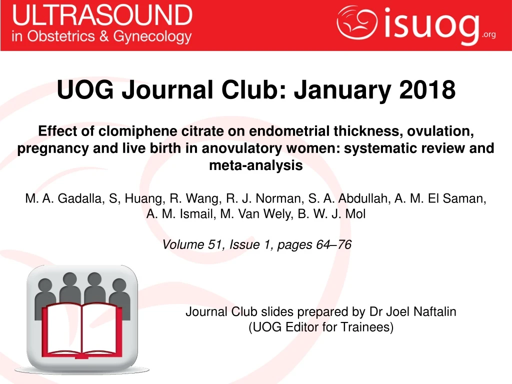 uog journal club january 2018