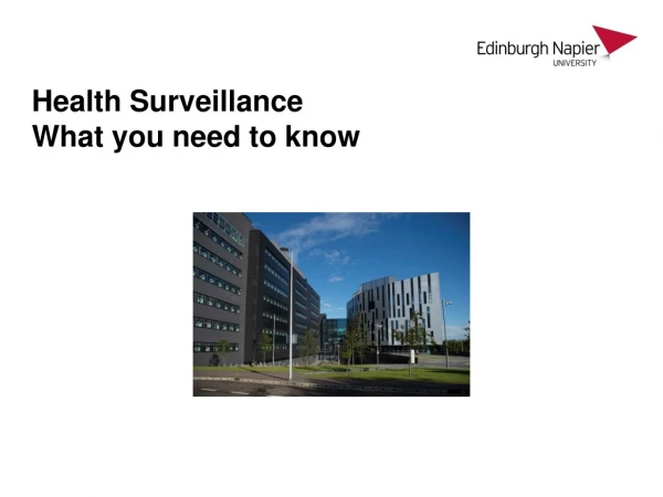 Health Surveillance What you need to know