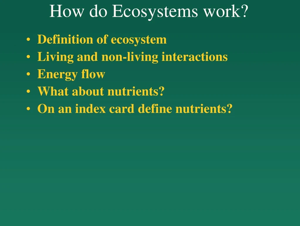 how do ecosystems work