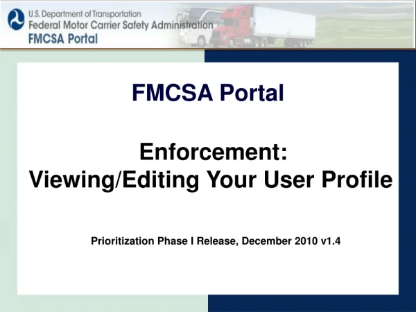 Enforcement: Viewing/Editing Your User Profile
