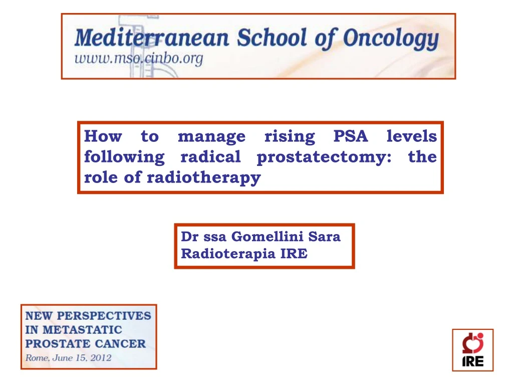 how to manage rising psa levels following radical