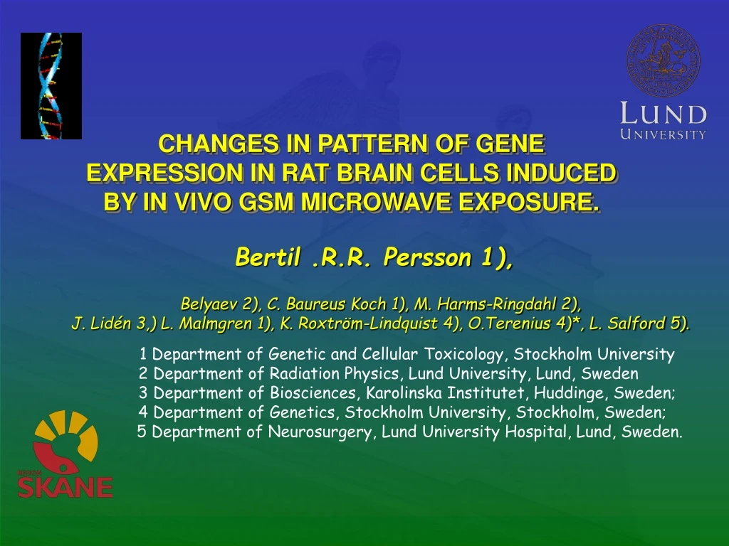 changes in pattern of gene expression in rat brain cells induced by in vivo gsm microwave exposure