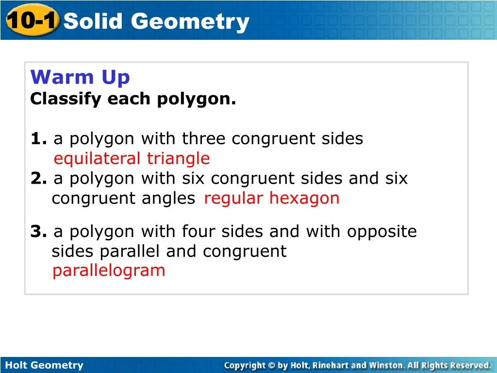 warm up classify each polygon 1 a polygon with