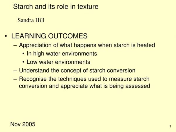 Starch and its role in texture