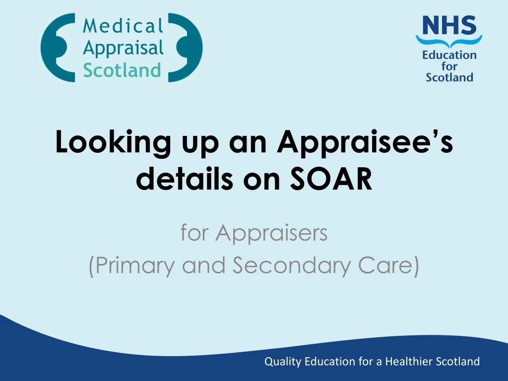 looking up an appraisee s details on soar