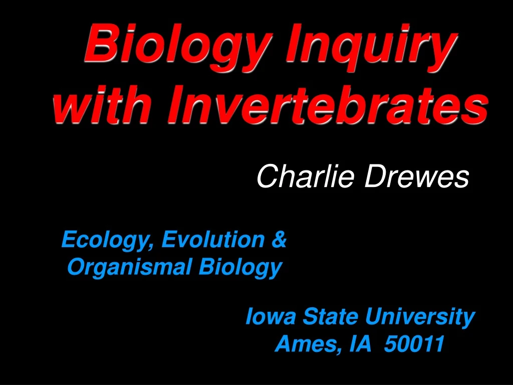 biology inquiry with invertebrates