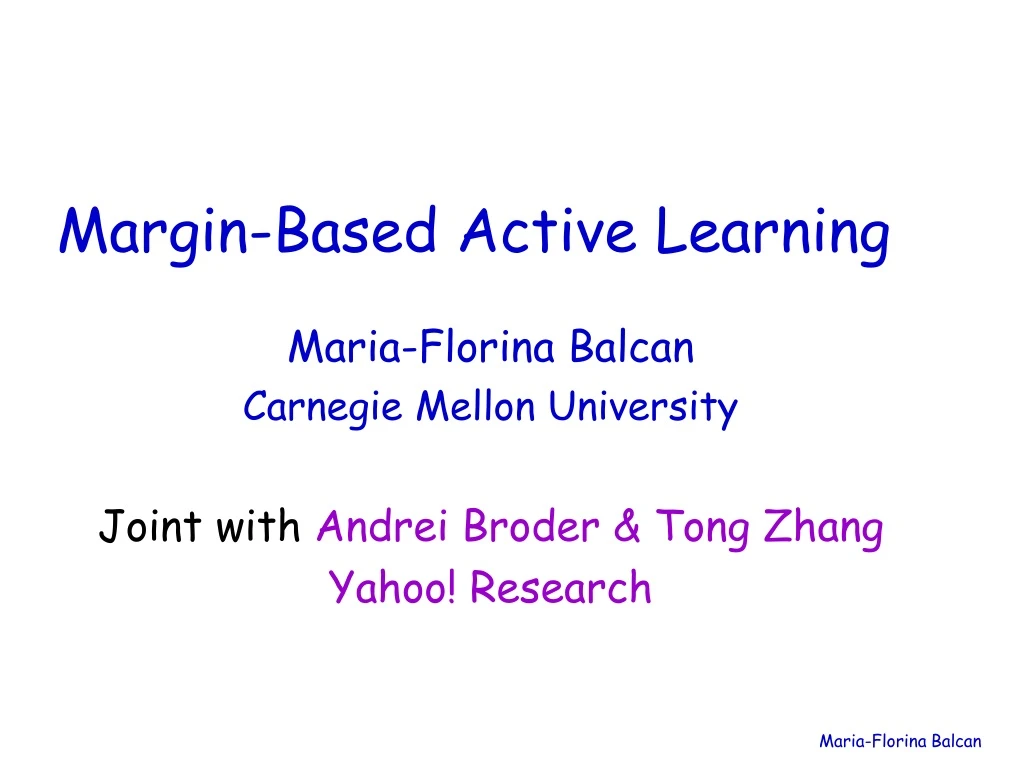 margin based active learning