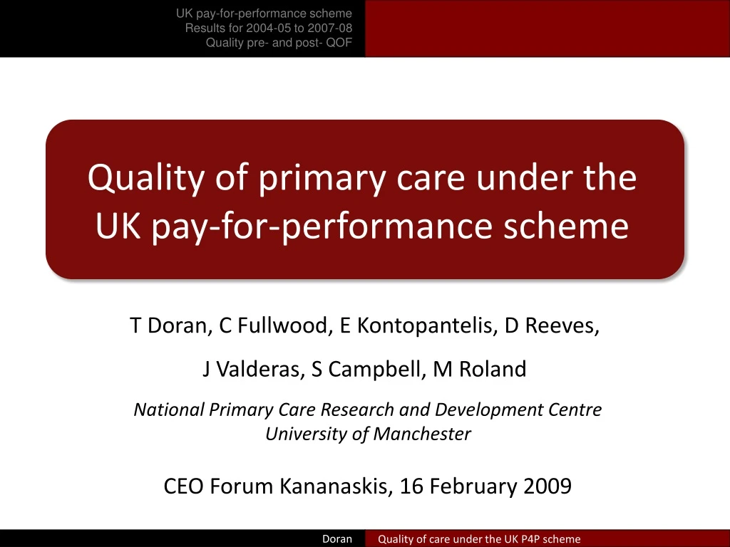 uk pay for performance scheme results for 2004