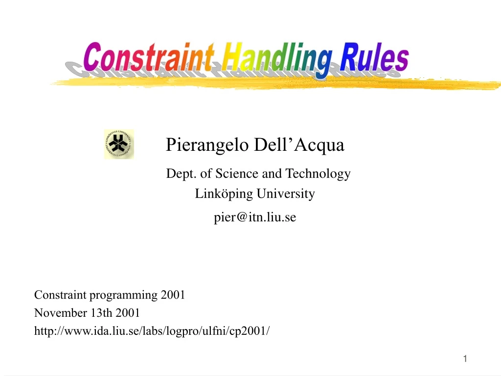 constraint handling rules