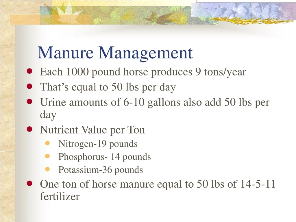 manure management