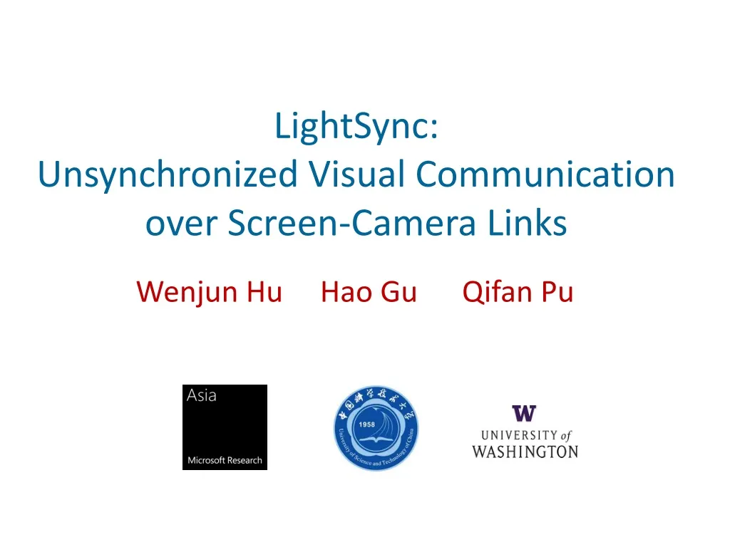 lightsync unsynchronized visual communication over screen camera links