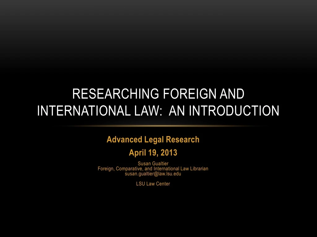 researching foreign and international law an introduction