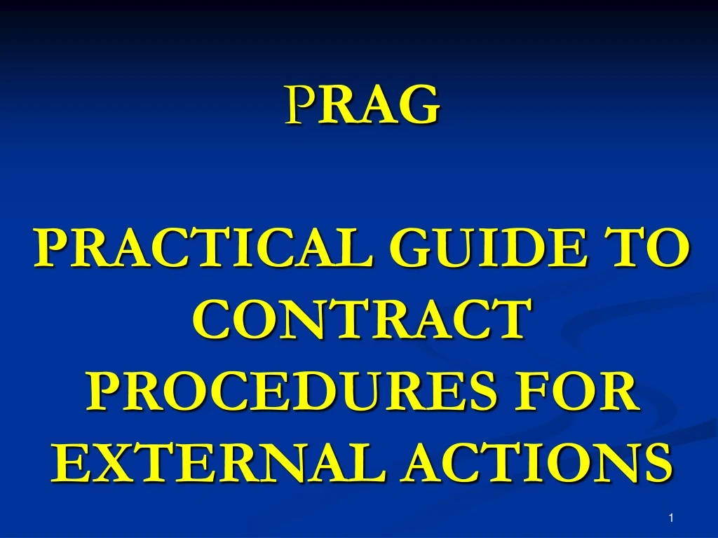 p rag practical guide to contract procedures for external actions