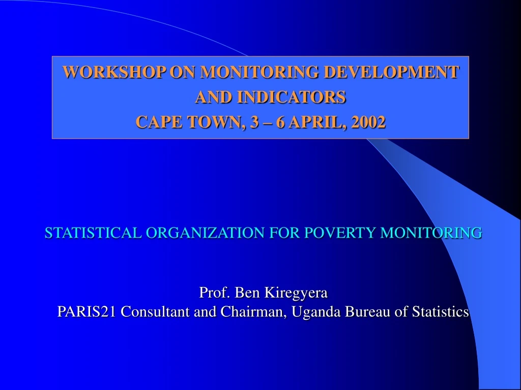 workshop on monitoring development and indicators