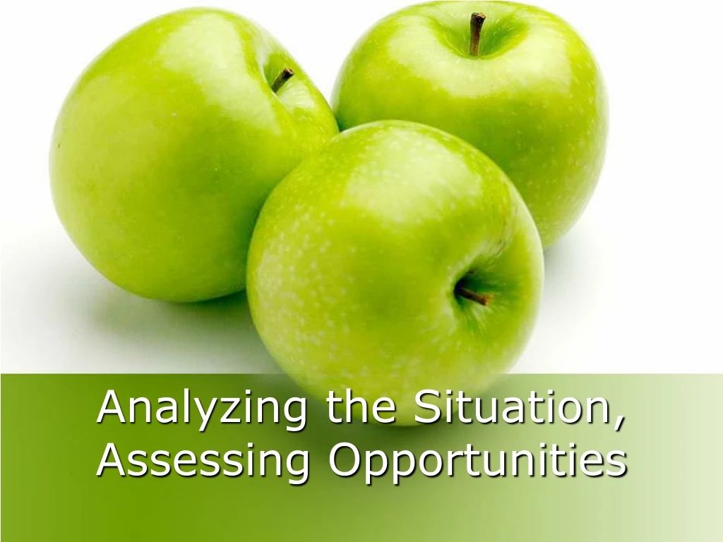 analyzing the situation assessing opportunities